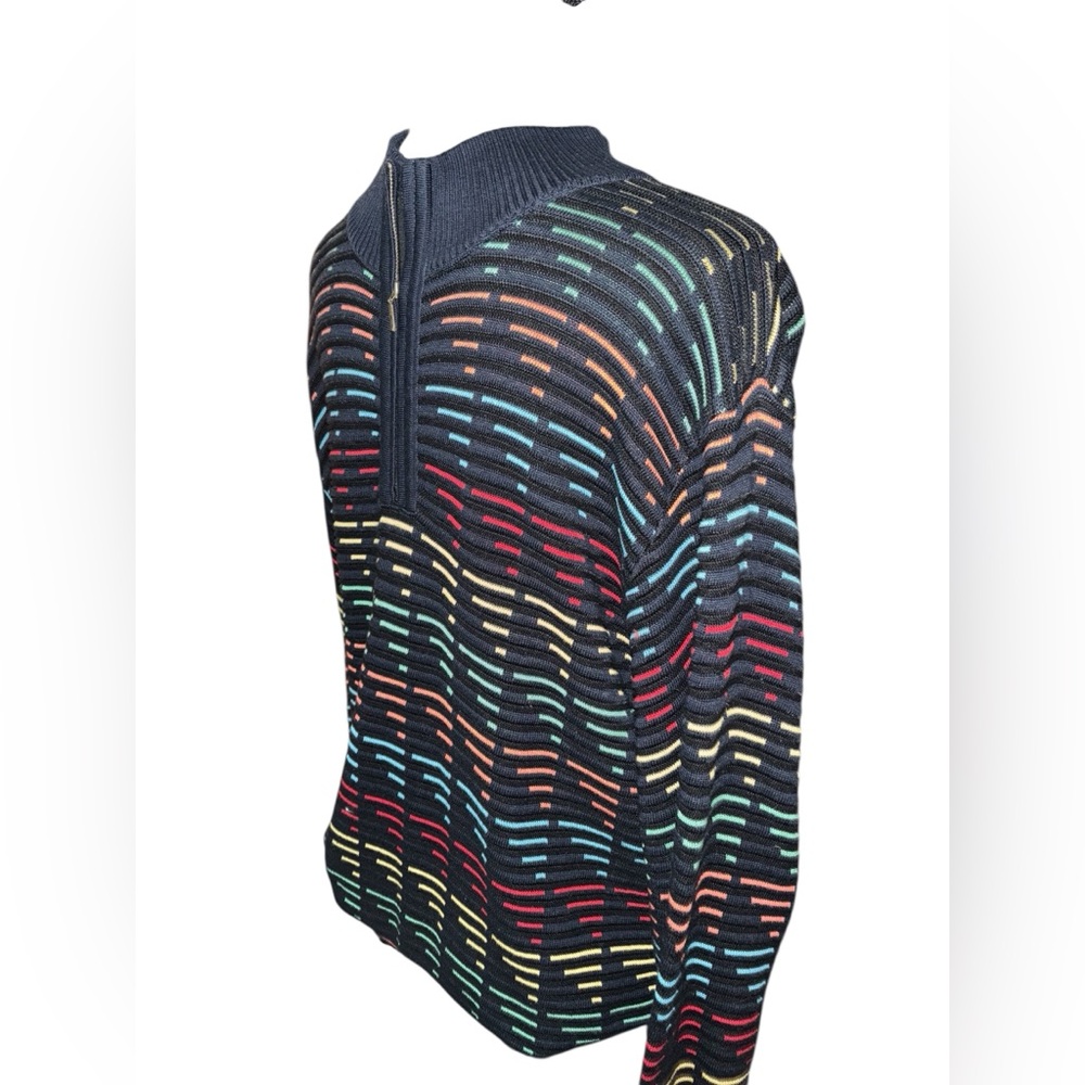 Vintage St. Croix Sweater Mens L Colorful 1/4 Zip Fashion Fit USA - Picture 3 of 7